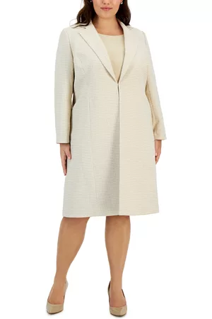 Le Suit Women Work Dresses - Plus Size Tweed Notch-Collar Topper & Sheath Dress