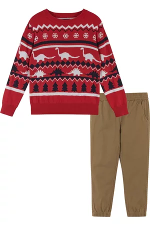 Andy & Evan Boys Sets - Toddler/Child Boys Red Holiday Sweater Set