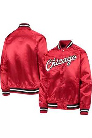 Mitchell & Ness Boys Sports Jackets - Youth Boys Chicago Bulls Hardwood Classics Satin Raglan Full-Snap Jacket