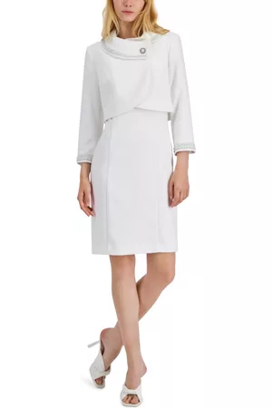 Tahari ASL Women Work Dresses - Beaded Dress Suit