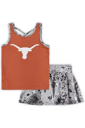 Colosseum Tank Tops - Girls Toddler Texas Orange, Gray Texas Longhorns Sweet Pea Tank Top and Skirt Set