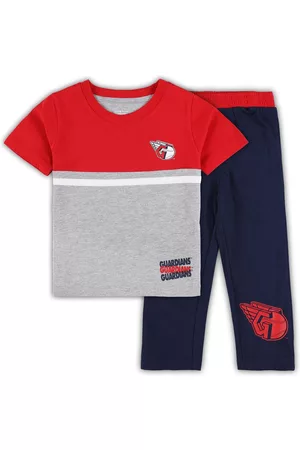 Outerstuff Toddler Boys and Girls Navy, Red Cleveland Guardians Batters Box T-shirt and Pants Set - Navy, Red