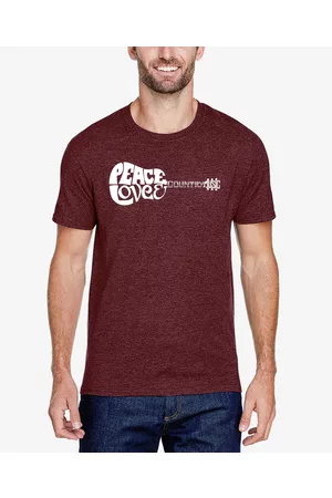 La Pop Art Men Short Sleeved T-Shirts - Men's Short Sleeves Premium Blend Word Art T-shirt