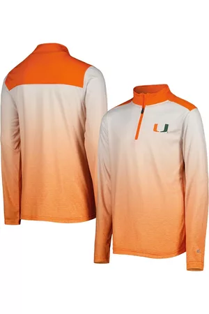 Colosseum Girls Sports Jackets - Youth Boys and Girls White, Orange Miami Hurricanes Max Quarter-Zip Jacket