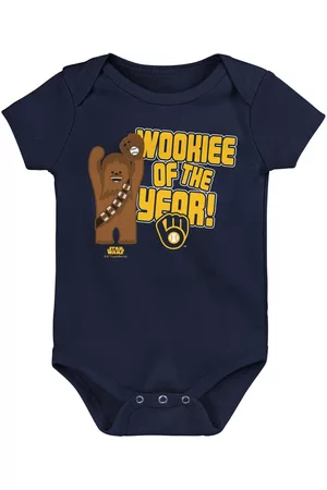 Outerstuff Girls Swimsuits - Newborn and Infant Boys and Girls Milwaukee Brewers Star Wars Wookie of the Year Bodysuit