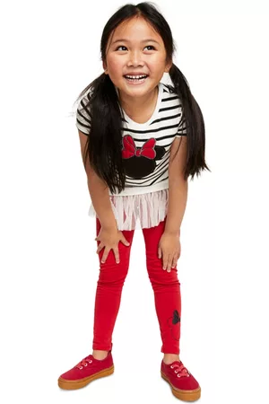 Disney Girls Leggings - Little Girls 2-Pc. Minnie Mouse Silhouette Top & Leggings Set