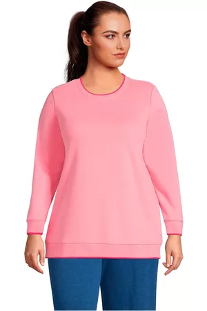 Lands' End Women Sweatshirt Tunics - Women's Plus Size Serious Sweats Crewneck Long Sleeve Sweatshirt Tunic