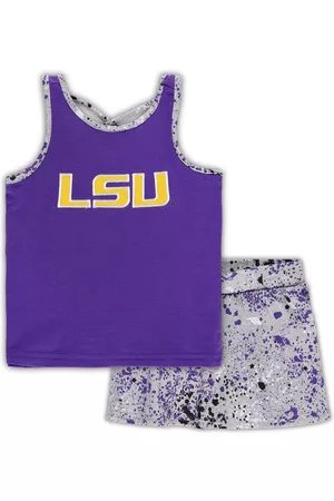 Colosseum Tank Tops - Girls Toddler Purple, Gray Lsu Tigers Sweet Pea Tank Top and Skirt Set