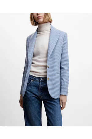 Leased Women Blazers - Mango Women's Houndstooth Suit Blazer