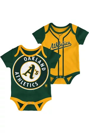 Outerstuff Girls Swimsuits - Infant Boys and Girls Boys and Girls Green, Gold Oakland Athletics Double 2-Pack Bodysuit Set