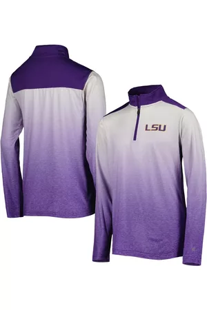 Colosseum Girls Sports Jackets - Youth Boys and Girls White, Purple Lsu Tigers Max Quarter-Zip Jacket