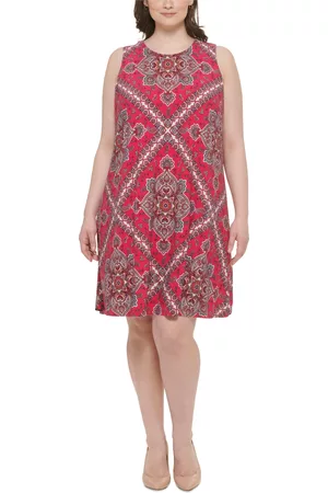 Tommy Hilfiger Women Printed Dresses - Plus Size Paisley-Print Sleeveless Trapeze Dress