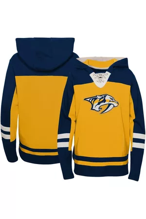 Outerstuff Girls Hoodies - Preschool Boys and Girls Nashville Predators Ageless Revisited Lace-Up V-Neck Pullover Hoodie
