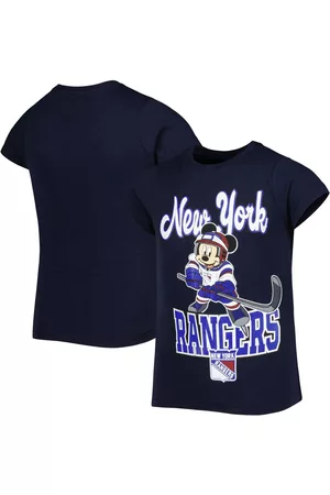Outerstuff Girls Sports T-Shirts - Youth Girls New York Rangers Mickey Mouse Go Team Go T-shirt