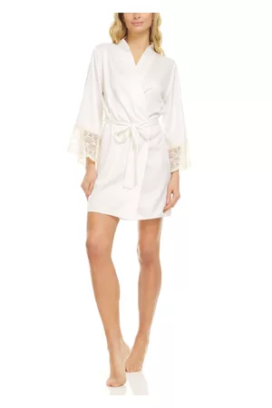 Flora By Flora Nikrooz Kit Heart Lace Matte Charmeuse Wrap Robe