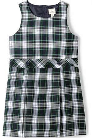Lands' End Girls Casual Dresses - Child School Uniform Girls Plaid Jumper Top of Knee