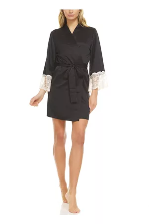 Flora By Flora Nikrooz Kit Heart Lace Matte Charmeuse Wrap Robe