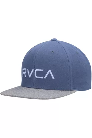 RVCA Big Boys and Girls Light Blue, Heathered Gray Twill Snapback Hat - Light Blue, Heathered Gray