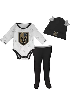 Outerstuff Girls Swimsuits - Newborn and Infant Boys and Girls White, Black Vegas Golden Knights Dream Team Hat Pants and Bodysuit Set