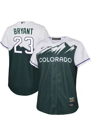 Nike Girls Sports Tops - Youth Boys and Girls Kris Bryant Colorado Rockies 2022 City Connect Replica Player Jersey