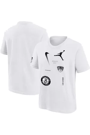 Jordan Girls Sports T-Shirts - Youth Boys and Girls Brand Brooklyn Nets Courtside Statement Edition Max90 T-shirt