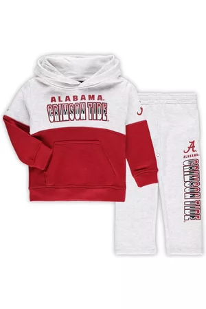 Outerstuff Girls Sports Hoodies - Toddler Boys and Girls Heather Gray, Crimson Alabama Crimson Tide Playmaker Pullover Hoodie and Pants Set