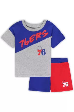 Outerstuff Toddler Boys and Girls Royal, Gray Philadelphia 76ers Super Star T-shirt and Shorts Set - Royal, Gray