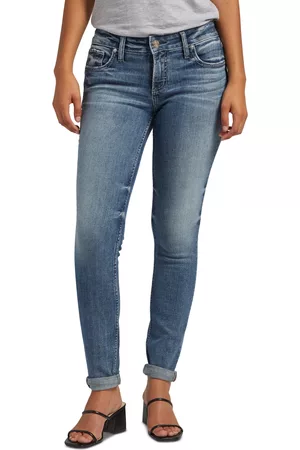 Silver Jeans Co. Women Slim Jeans - Women's Mid-Rise Slim-Leg Girlfriend Jeans