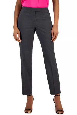 Anne Klein Straight-Leg Bowie Pants - Zinc/anne Black
