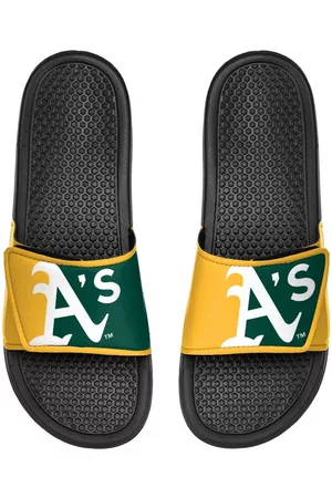 FOCO Girls Slide Sandals - Youth Boys and Girls Oakland Athletics Colorblock Big Logo Legacy Slide Sandals