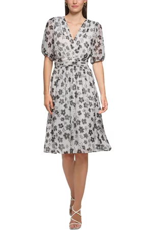 Karl Lagerfeld Women Midi Dresses - Women's V-Neck Short-Sleeve Midi Dress