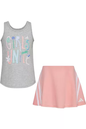 adidas Girls Tank Tops - Little Girls Tank Top and Color Block Skort Set, 2 Piece