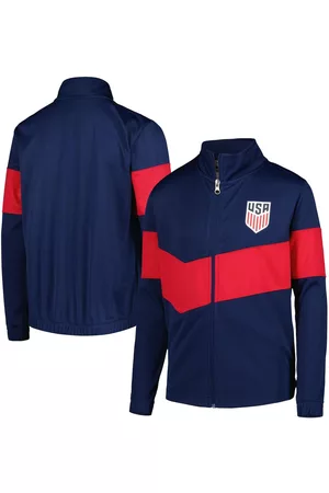Outerstuff Girls Sports Jackets - Youth Boys and Girls Blue and Red Usmnt Agile Goalkeeper Full-Zip Jacket