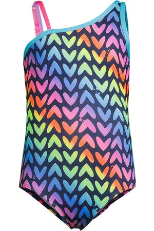 Lands' End Girls Swimsuits - Child Girls Plus One Shoulder One Piece Swimsuit