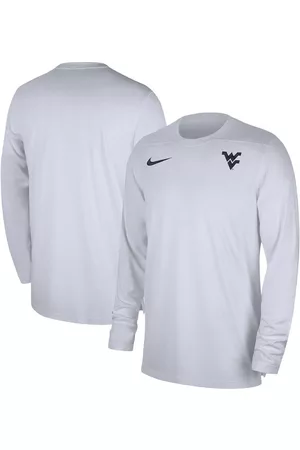 Nike Men Long Sleeved Shirts - Men's West Virginia Mountaineers 2023 Sideline Coaches Long Sleeve Performance Top