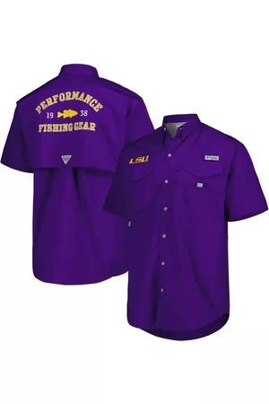 Columbia Men Sports T-Shirts - Men's Lsu Tigers Bonehead Button-Up Shirt