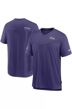 Nike Men Sports T-Shirts - Men's Baltimore Ravens Sideline Coach Chevron Lock Up Logo V-Neck Performance T-shirt