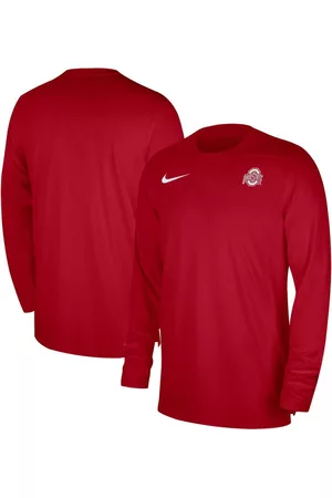 Nike Men Long Sleeved Shirts - Men's Ohio State Buckeyes 2023 Sideline Coaches Long Sleeve Performance Top