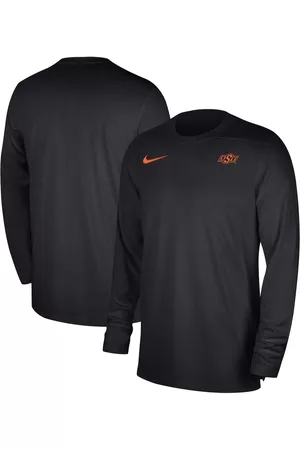 Nike Men Long Sleeved Shirts - Men's Oklahoma State Cowboys 2023 Sideline Coaches Long Sleeve Performance Top