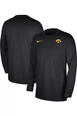 Nike Men Long Sleeved Shirts - Men's Iowa Hawkeyes 2023 Sideline Coaches Long Sleeve Performance Top