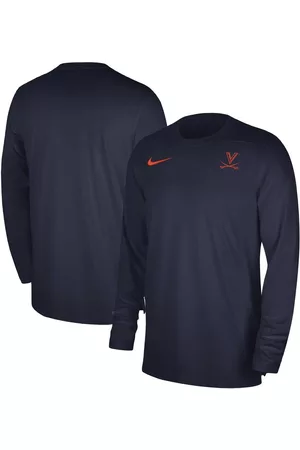 Nike Men Long Sleeved Shirts - Men's Virginia Cavaliers 2023 Sideline Coaches Long Sleeve Performance Top
