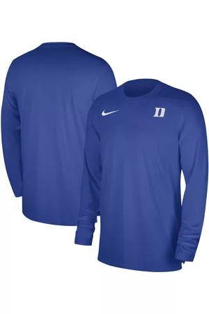 Nike Men Long Sleeved Shirts - Men's Duke Blue Devils 2023 Sideline Coaches Long Sleeve Performance Top