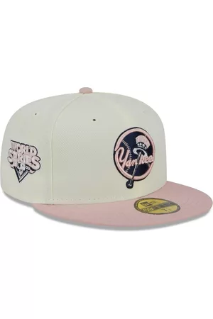 New Era Men Hats - Men's White, Pink New York Yankees Chrome Rogue 59FIFTY Fitted Hat