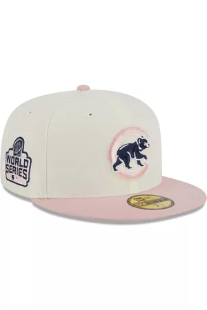 New Era Men Hats - Men's White, Pink Chicago Cubs Chrome Rogue 59FIFTY Fitted Hat