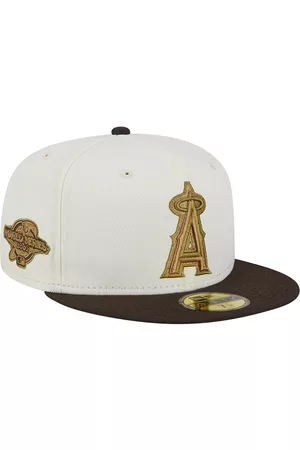 New Era Men Hats - Men's White, Brown Los Angeles Angels 2002 World Series 59FIFTY Fitted Hat
