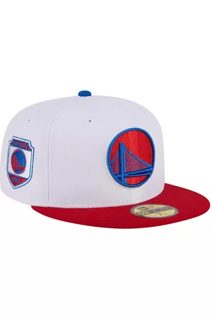 New Era Men Hats - Men's White, Red Golden State Warriors 59FIFTY Fitted Hat