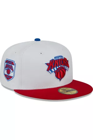 New Era Men Hats - Men's White, Red New York Knicks 59FIFTY Fitted Hat