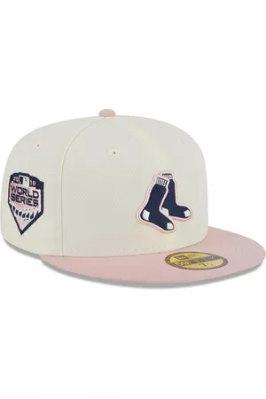 New Era Men Hats - Men's White, Pink Boston Red Sox Chrome Rogue 59FIFTY Fitted Hat
