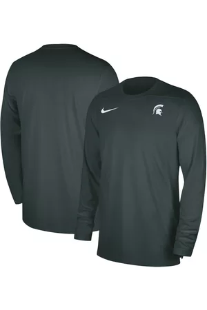 Nike Men Long Sleeved Shirts - Men's Michigan State Spartans 2023 Sideline Coaches Long Sleeve Performance Top