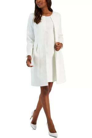 Le Suit Women Work Dresses - Women's Jacquard Long Jacket & Sheath Dress, Regular and Petite Sizes
